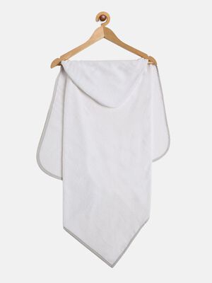 White and Grey Hooded Bath Towel